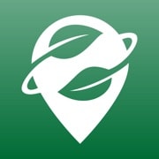 Organic Maps App-Icon, ein grünes Blatt in einem Standort-Pin